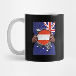 Austria Flag Australian Flag Ripped - Gift for Austrian From Austria Mug